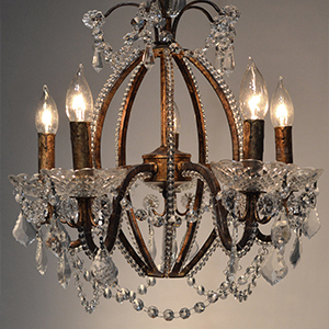 Details about   Beaded Vintage Starfish Brass spelter lamp Chandelier crystal lantern 35" cord 