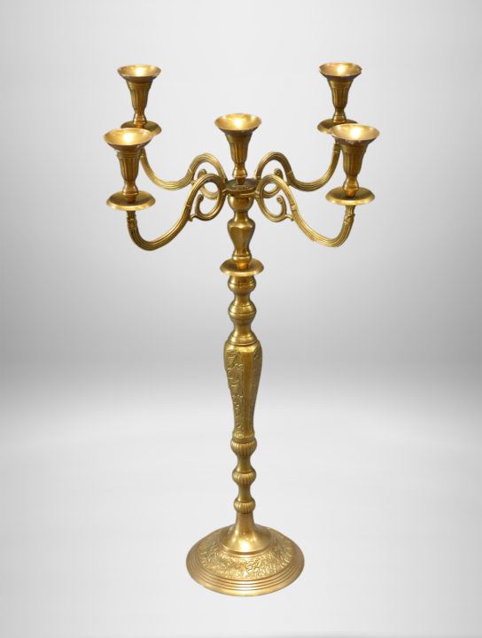 Antique Gold Five Branch Table Candelabra West Coast Event