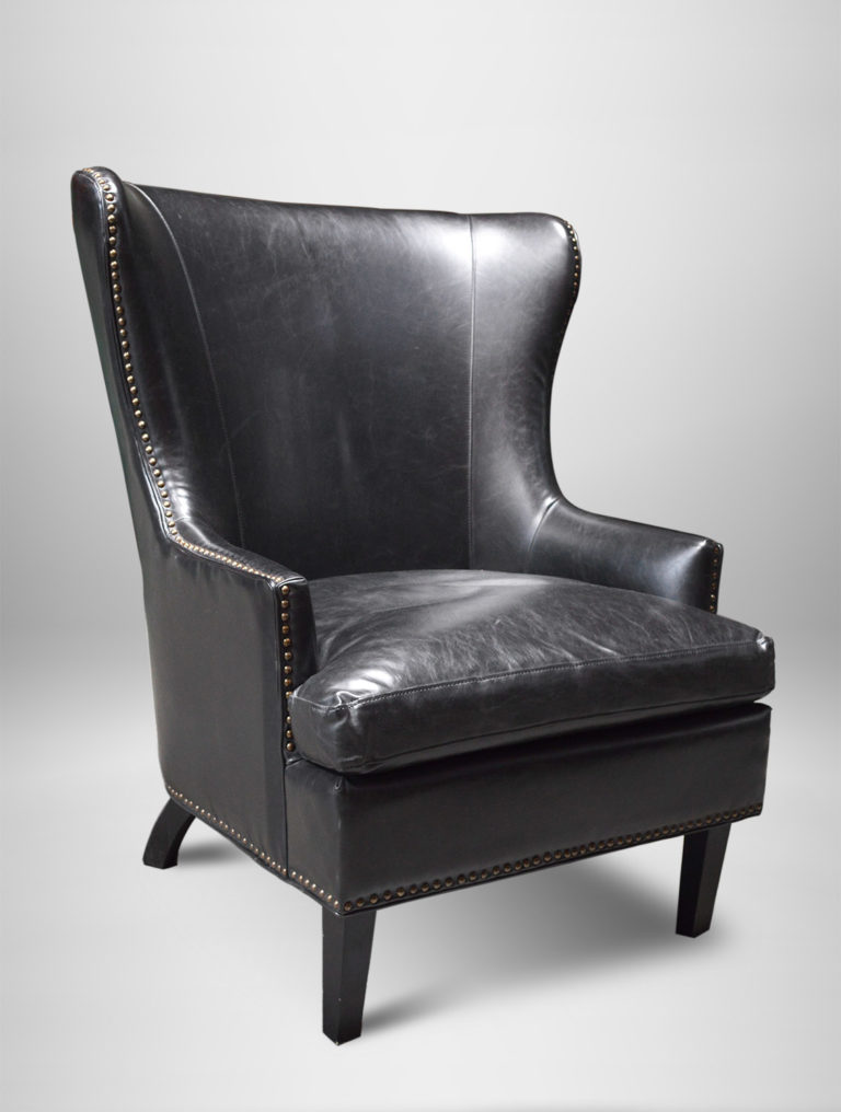Cordova Wingback Chairs Black Leather West Coast Event Productions, Inc.