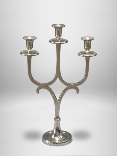 Modern Silver Three Branch Table Candelabra - West Coast Event ...