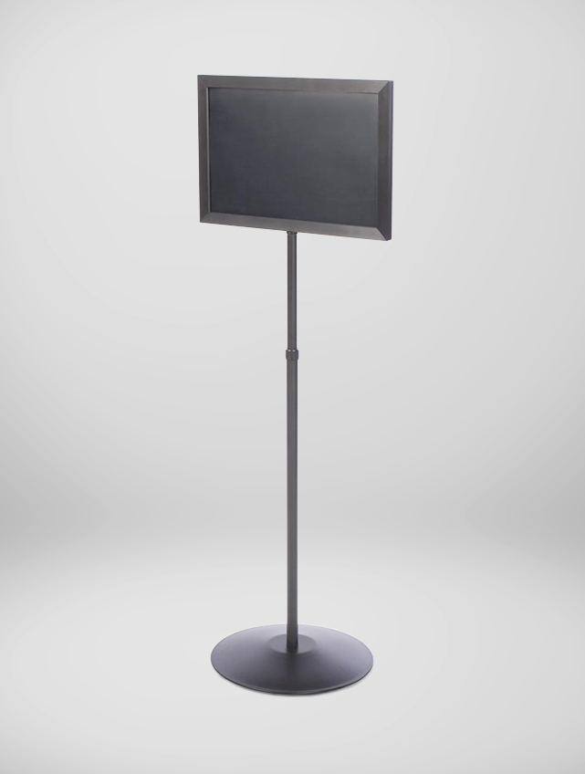 Sign holder- floor standing 8-1/2w x 11h - black metal